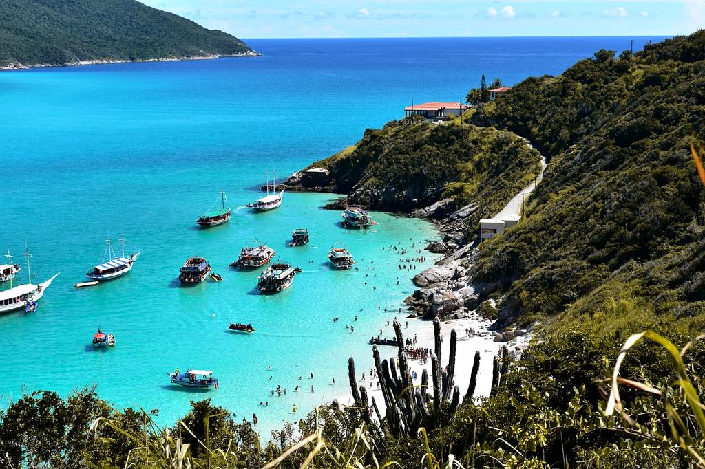 Secluded beach cove with crystal clear turquoise waters