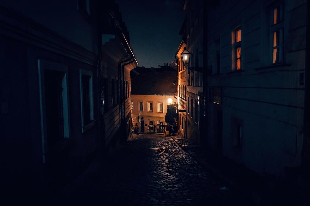 Historic city street with cobblestones and charming buildings