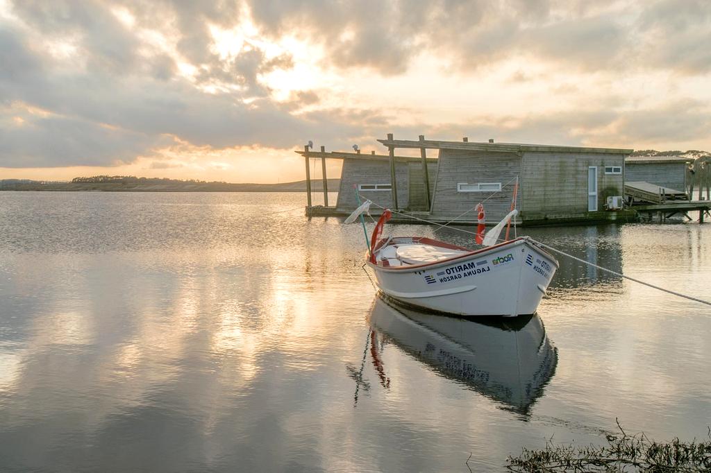 Solar panels on a modern eco-lodge roof